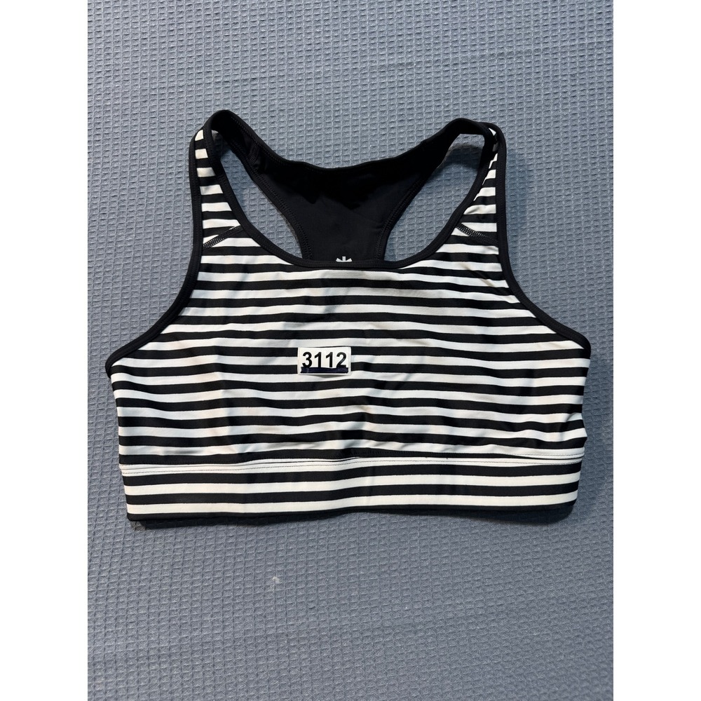 Coolibar Medley Swim Bra Womens Small Black White Striped UPF 50+ 03328-100